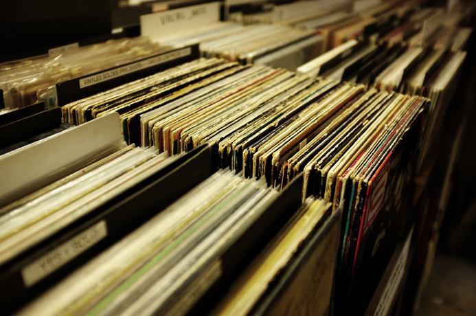 Picture of 100s of Vinyl Albums all filed together