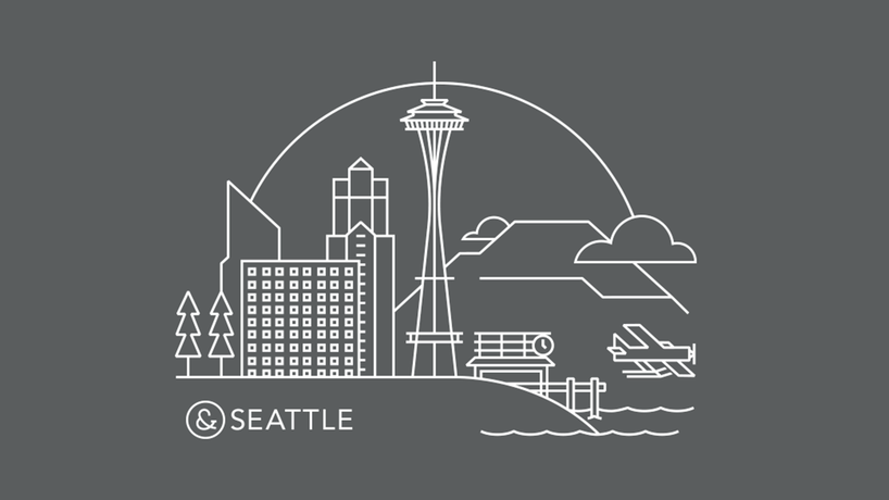 Drawing of the Seattle skyline