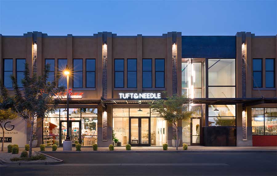 Storefront of Arizona Tuft and Needle Store