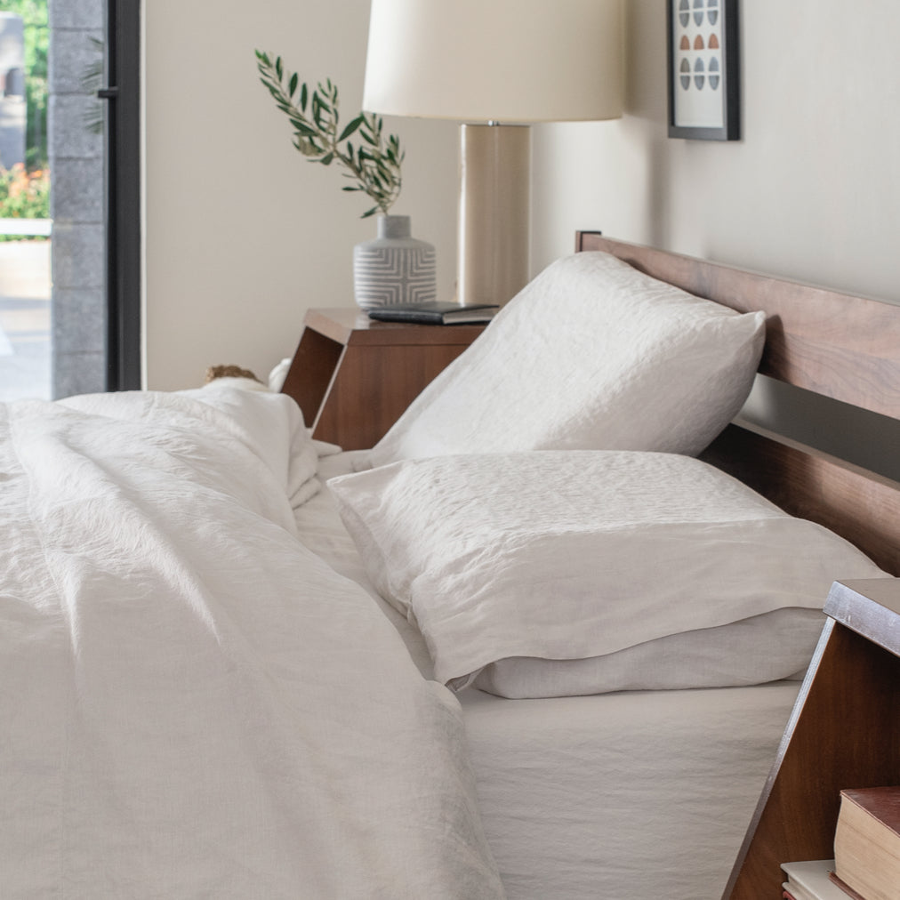 Linen cotton sheets in color cloud