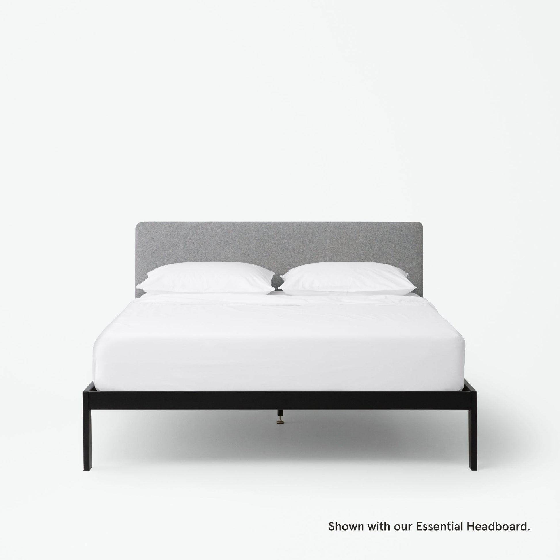 The  Tuft and Needle Essential Platform Bed Frame with an Essential Headboard||color:black