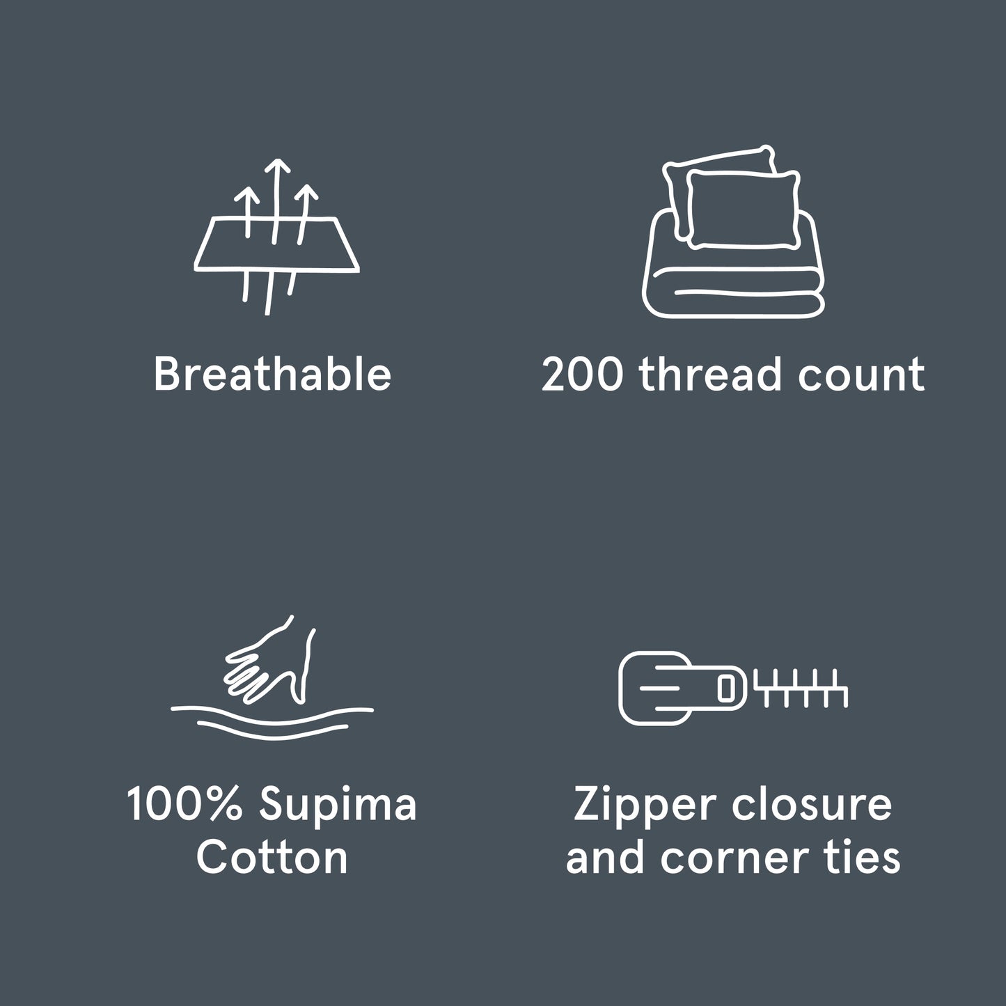 The Tuft and Needle Classic Percale Duvet Set, benefit details || color: Slate