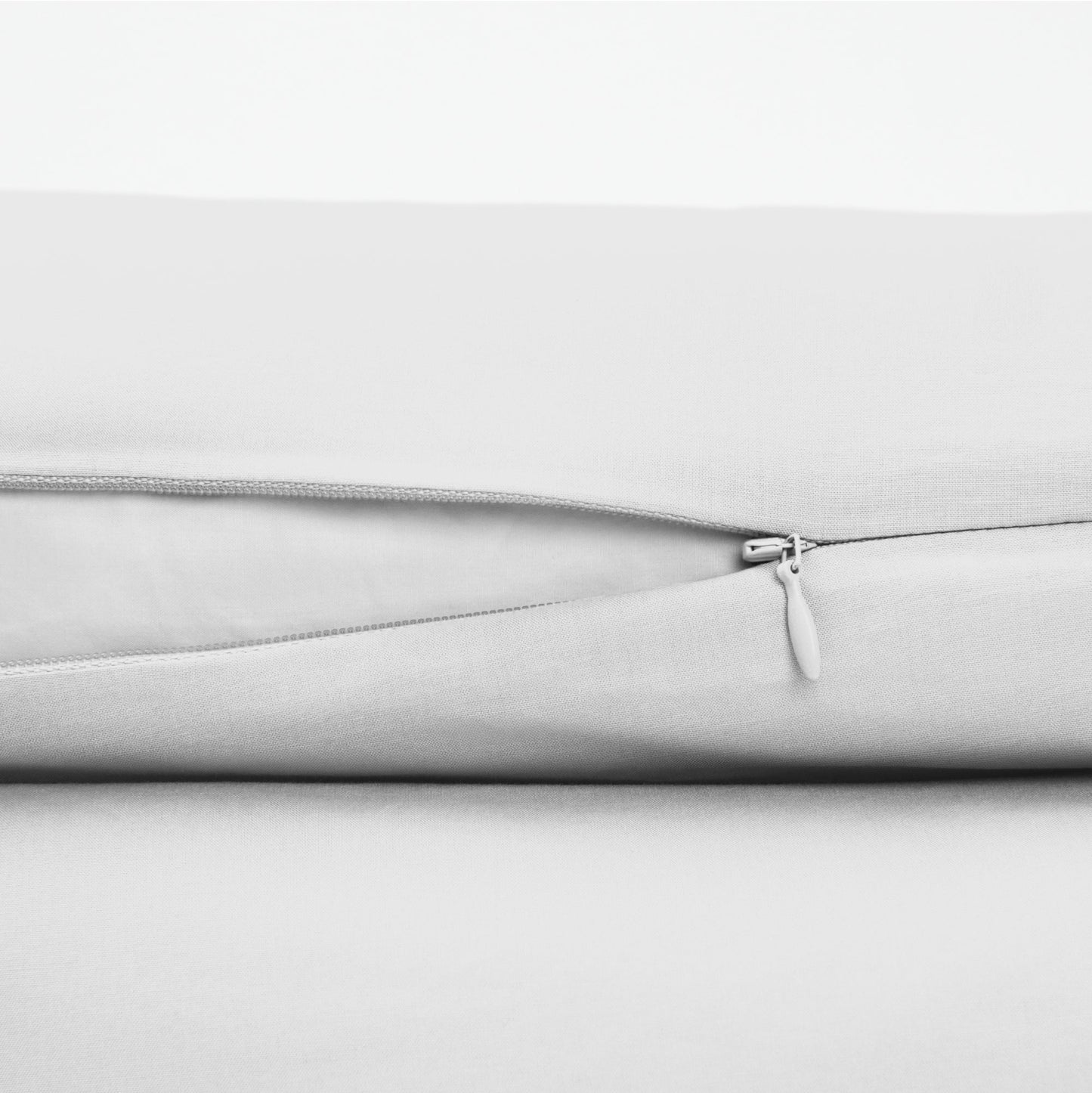 The Tuft and Needle Classic Percale Duvet Set, zipper closure on the side of the pillow || color: Cloud