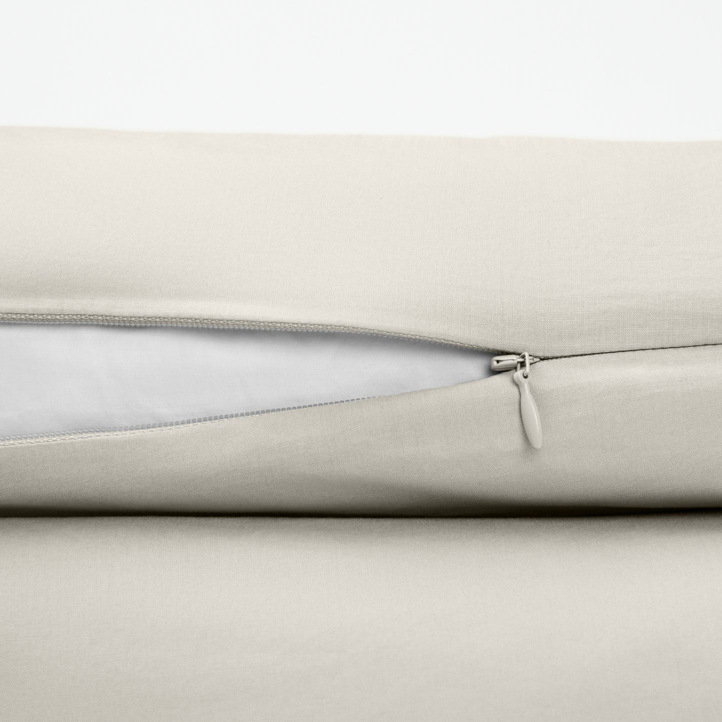 The Tuft and Needle Classic Percale Duvet Set, zipper closure on the side of the pillow || color: Sand