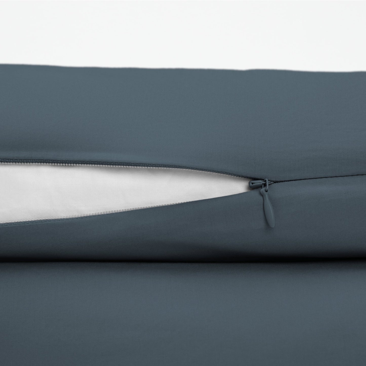 The Tuft and Needle Classic Percale Duvet Set, zipper closure on the side of the pillow || color: Slate