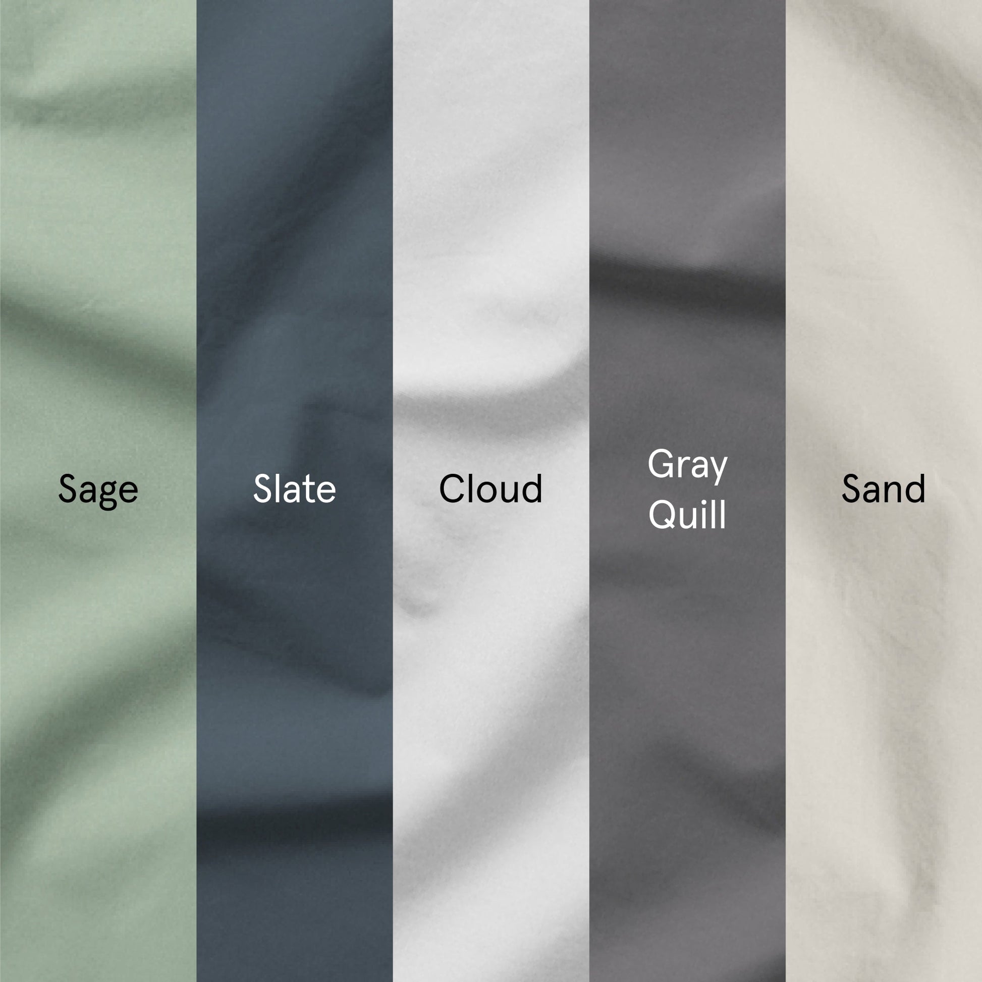 The Tuft and Needle Linen-Cotton Blend Sheet Set, all colors, Sage, Slate, Cloud, Gray Quill and Sand