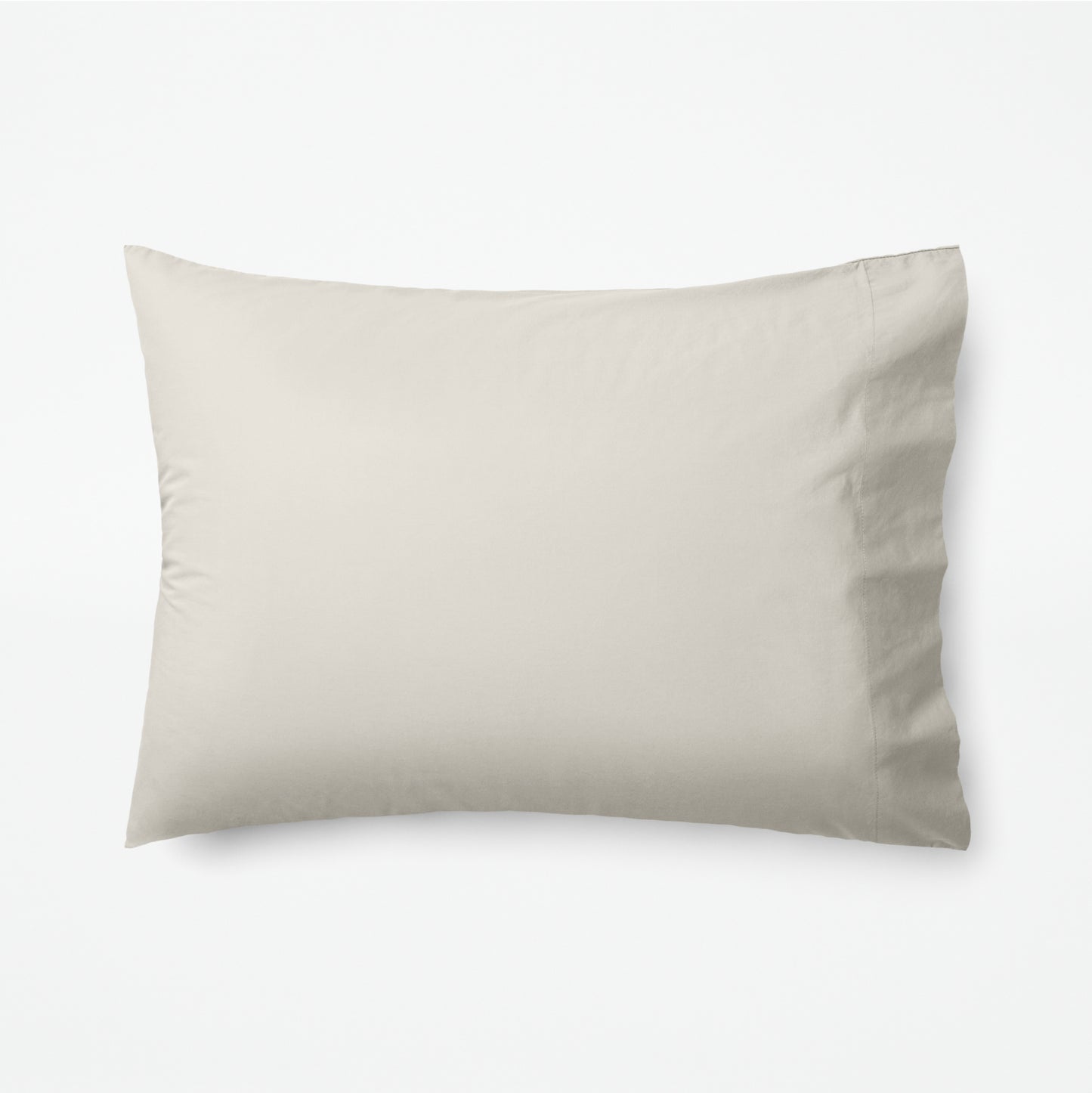The Tuft and Needle Classic Percale Pillowcase Set, 1 pillow in a pillowcase showing in a horizontal position || color: Sand