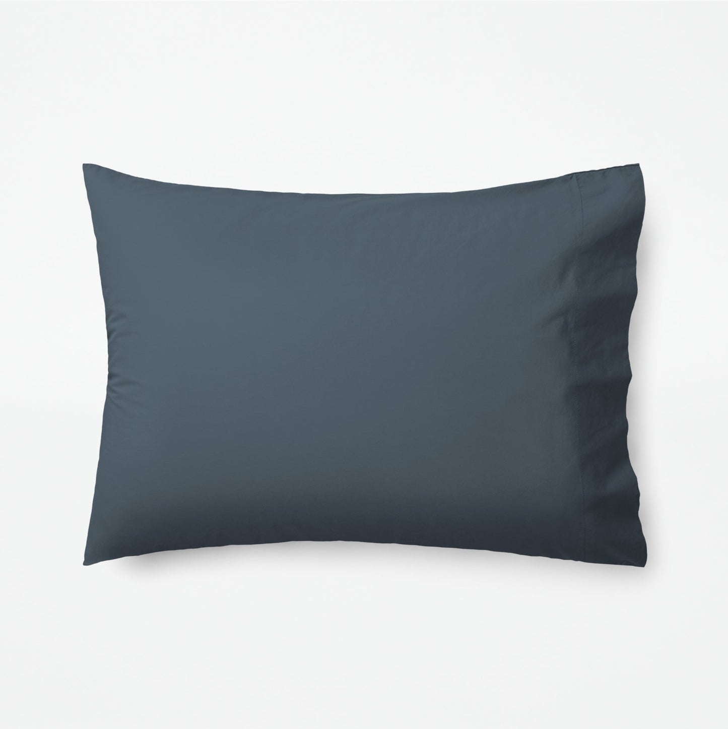 The Tuft and Needle Classic Percale Pillowcase Set, 2 pillows in a pillowcase stacked on top of each other || color: Slate
