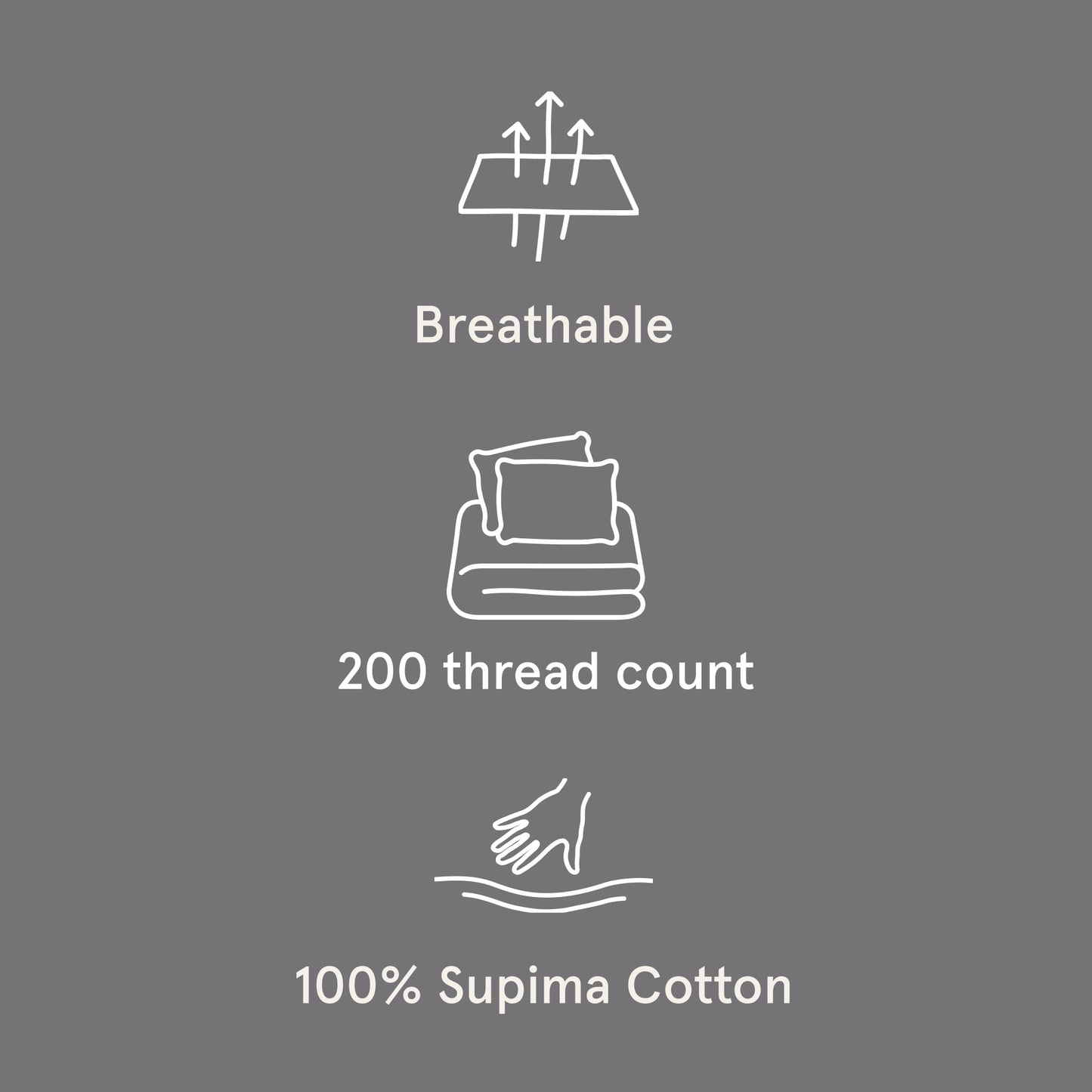 The Tuft and Needle Classic Percale Sheet Set, benefit details || color: Gray Quill