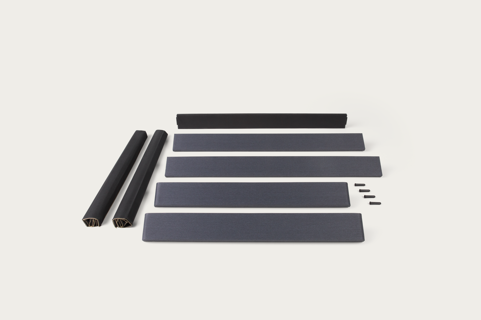 All the separate pieces of the Tuft and Needle box foundation laid out