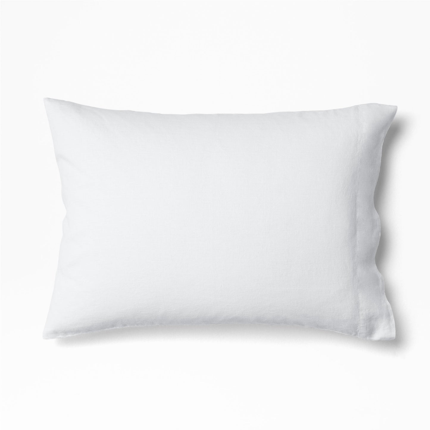 One pillow dressed in the Tuft and Needle Hemp Pillowcase Set||color:cloud