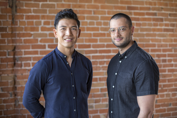 Picture of the two men who founded Tuft & Needle, Daehee Park on the left and JT Marino on the right