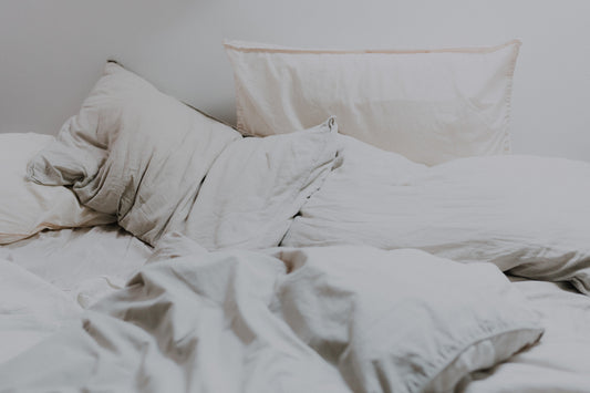 Picture of what your bed might look like after a restless night of sleep aka messy
