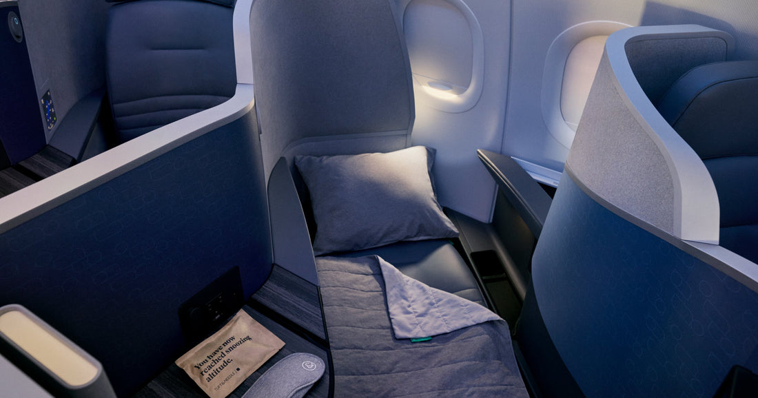 Picture of business class on a Jet Blue airplane that uses T&N Adaptive Foam
