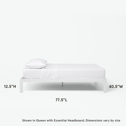 Dimensions of the  Tuft and Needle Essential Platform Bed Frame||color: white
