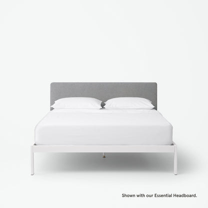 The  Tuft and Needle Essential Platform Bed Frame with the Essential Headboard||color:white