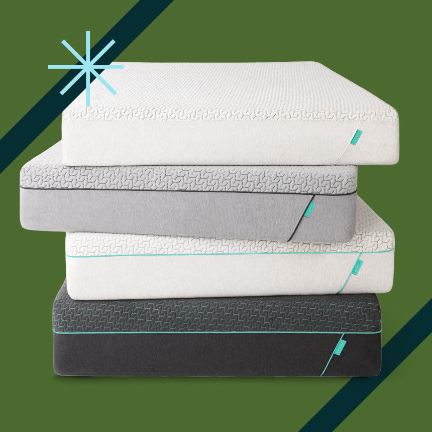 4 Tuft and Needle mattresses stacked on top one another