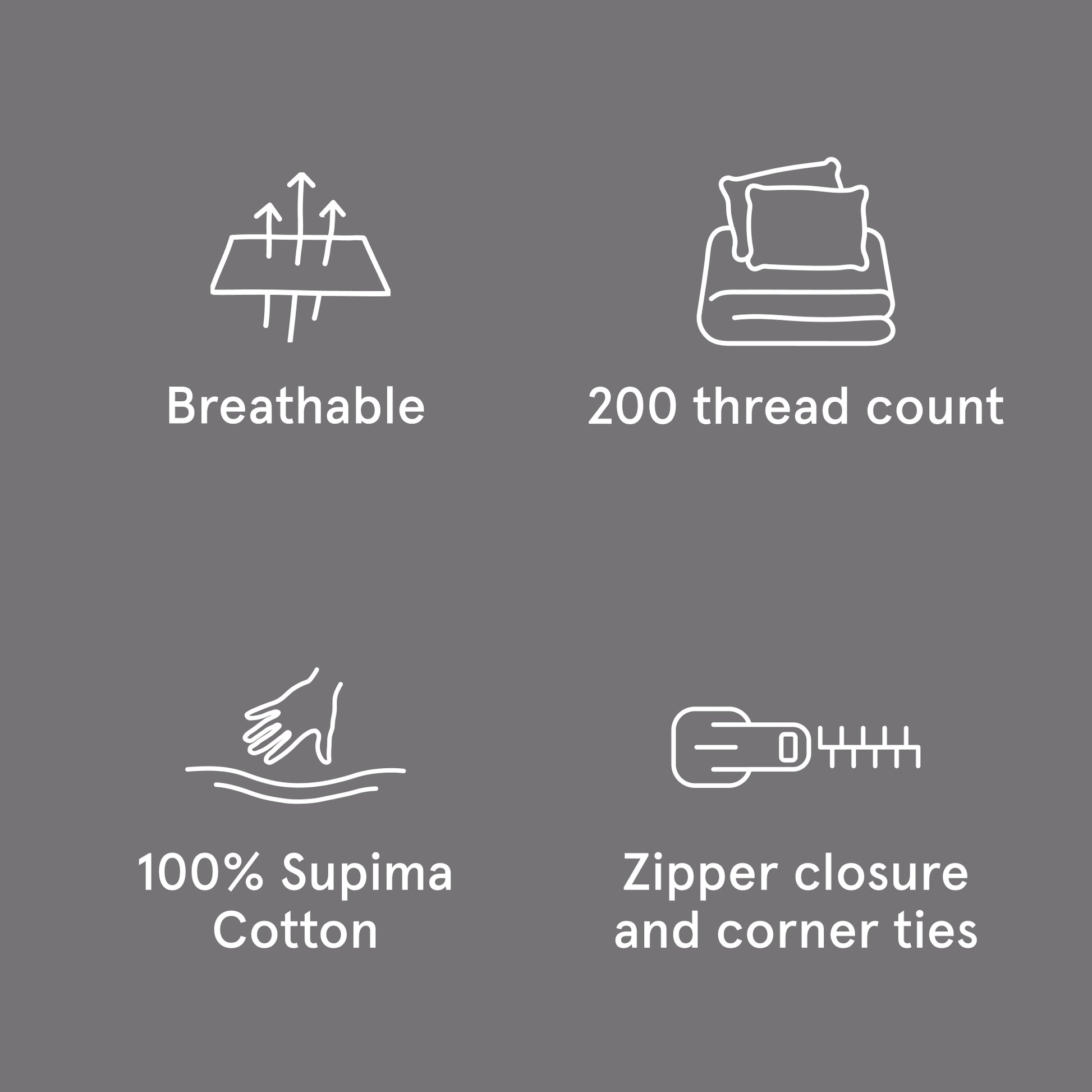 The Tuft and Needle Classic Percale Duvet Set, benefit details  || color: Gray Quill

