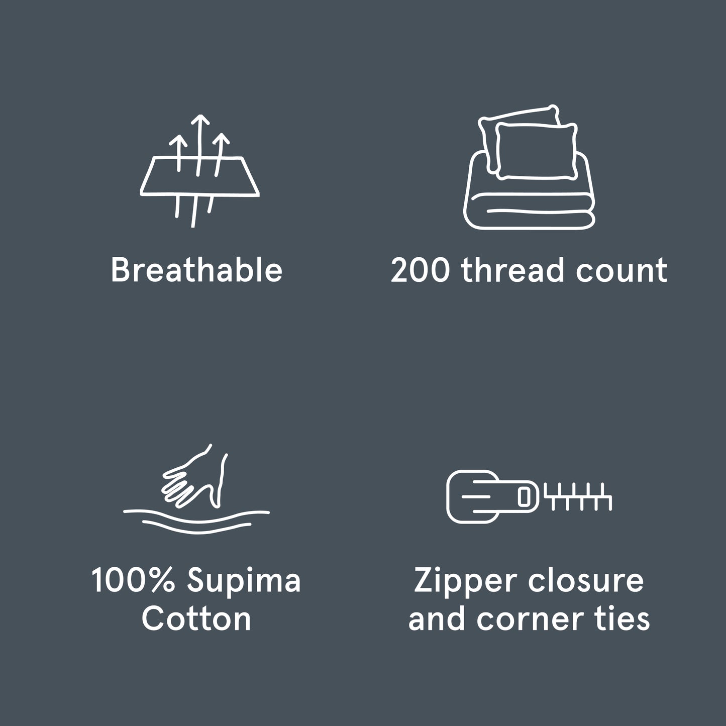 The Tuft and Needle Classic Percale Duvet Set, benefit details  || color: Slate
