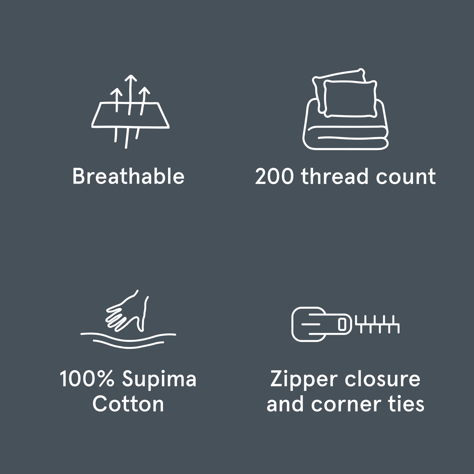 The Tuft and Needle Classic Percale Duvet Set, benefit details  || color: Slate
