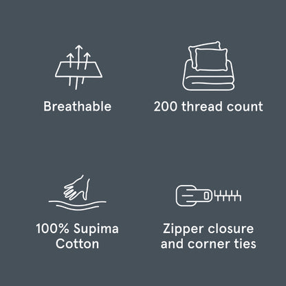 The Tuft and Needle Classic Percale Duvet Set, benefit details  || color: Slate
