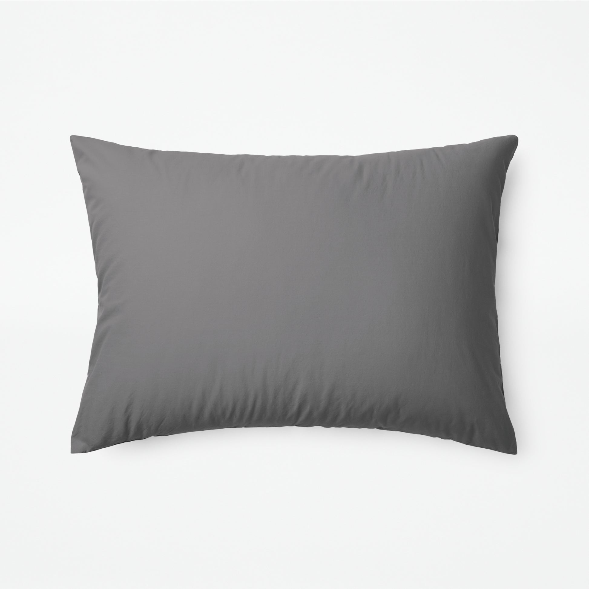 The Tuft and Needle Classic Percale Duvet Set, one pillow laying horizontally || color: Gray Quill
