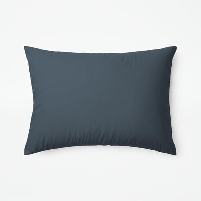 The Tuft and Needle Classic Percale Sheet Set, one pillow laying horizontally || color: Slate
