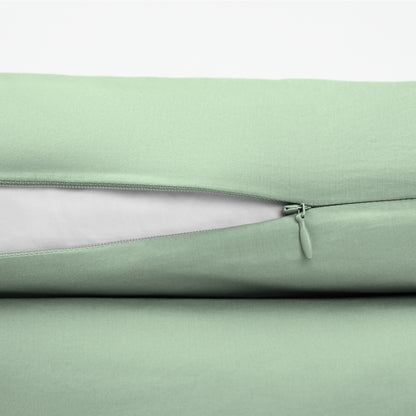 The Tuft and Needle Classic Percale Duvet Set, zipper closure on the side of the pillow || color: Sage
