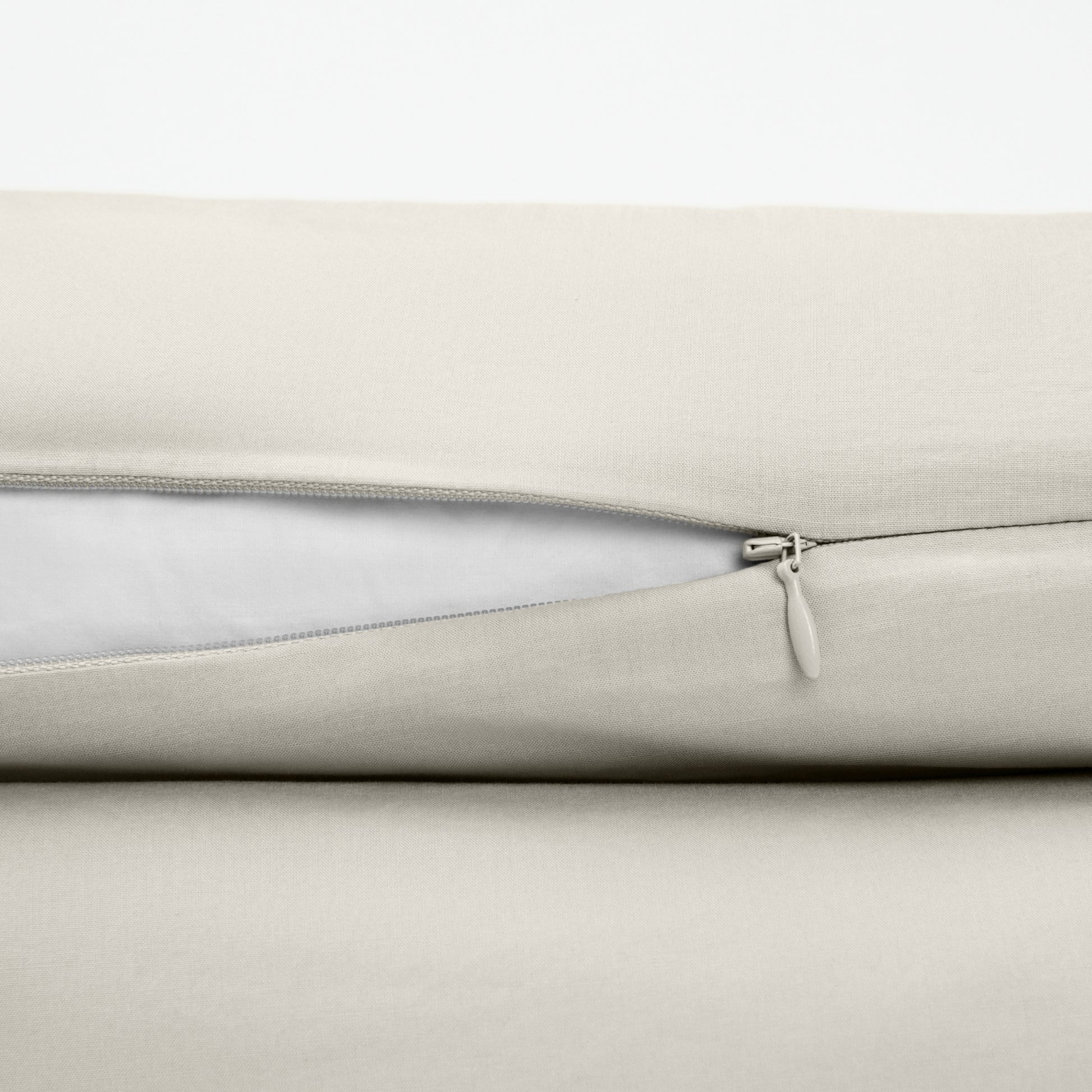 The Tuft and Needle Classic Percale Duvet Set, zipper closure on the side of the pillow || color: Sand
