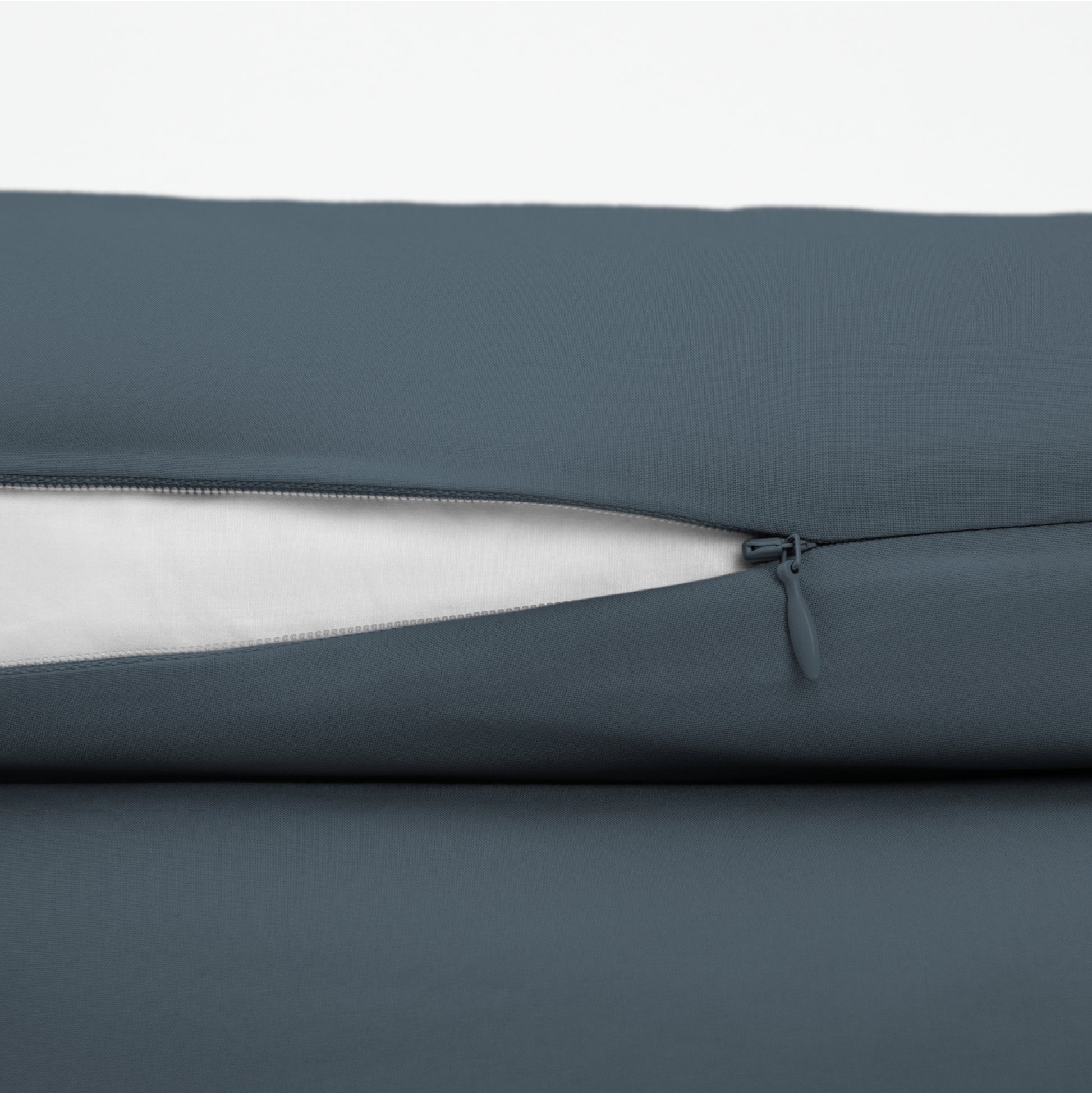 The Tuft and Needle Classic Percale Duvet Set, zipper closure on the side of the pillow || color: Slate

