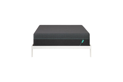 14 inch grey T&N Mint hybrid mattress on a white bed frame
