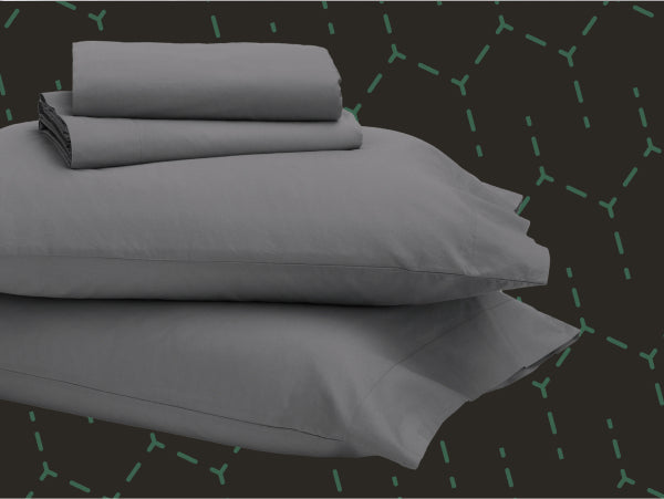 Tuft and Needle gray bedding, 2 sheets on top or 2 pillows in pillowcases