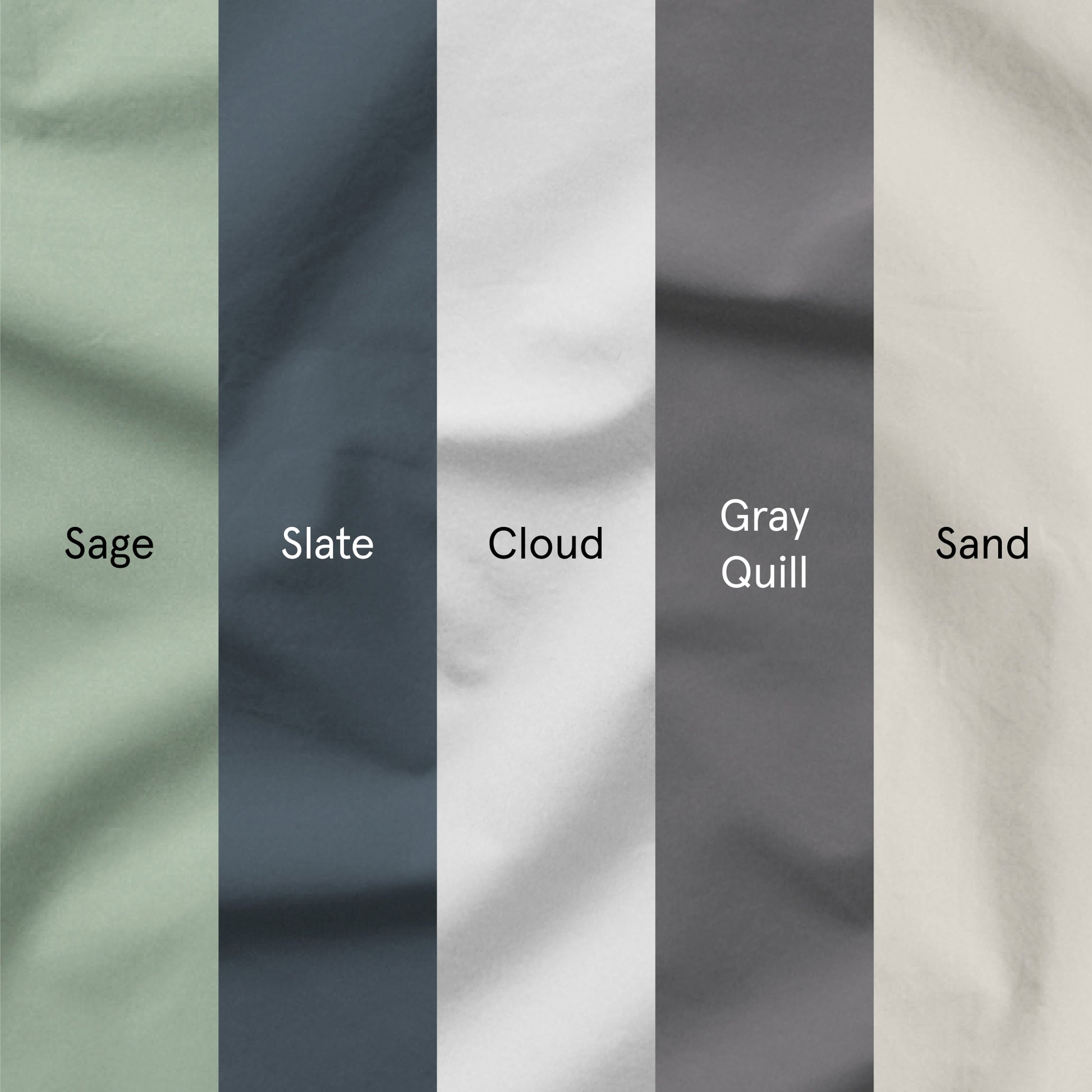 The Tuft and Needle Linen-Cotton Blend Sheet Set, all colors, Sage, Slate, Cloud, Gray Quill and Sand