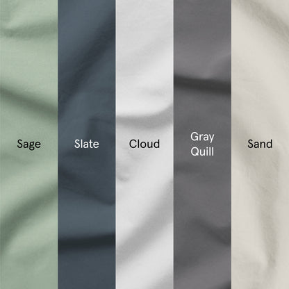 The Tuft and Needle Linen-Cotton Blend Sheet Set, all colors, Sage, Slate, Cloud, Gray Quill and Sand
