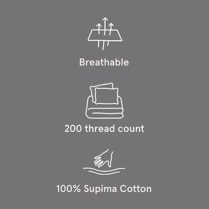 The Tuft and Needle Classic Percale Sheet Set, benefit details  || color: Gray Quill
