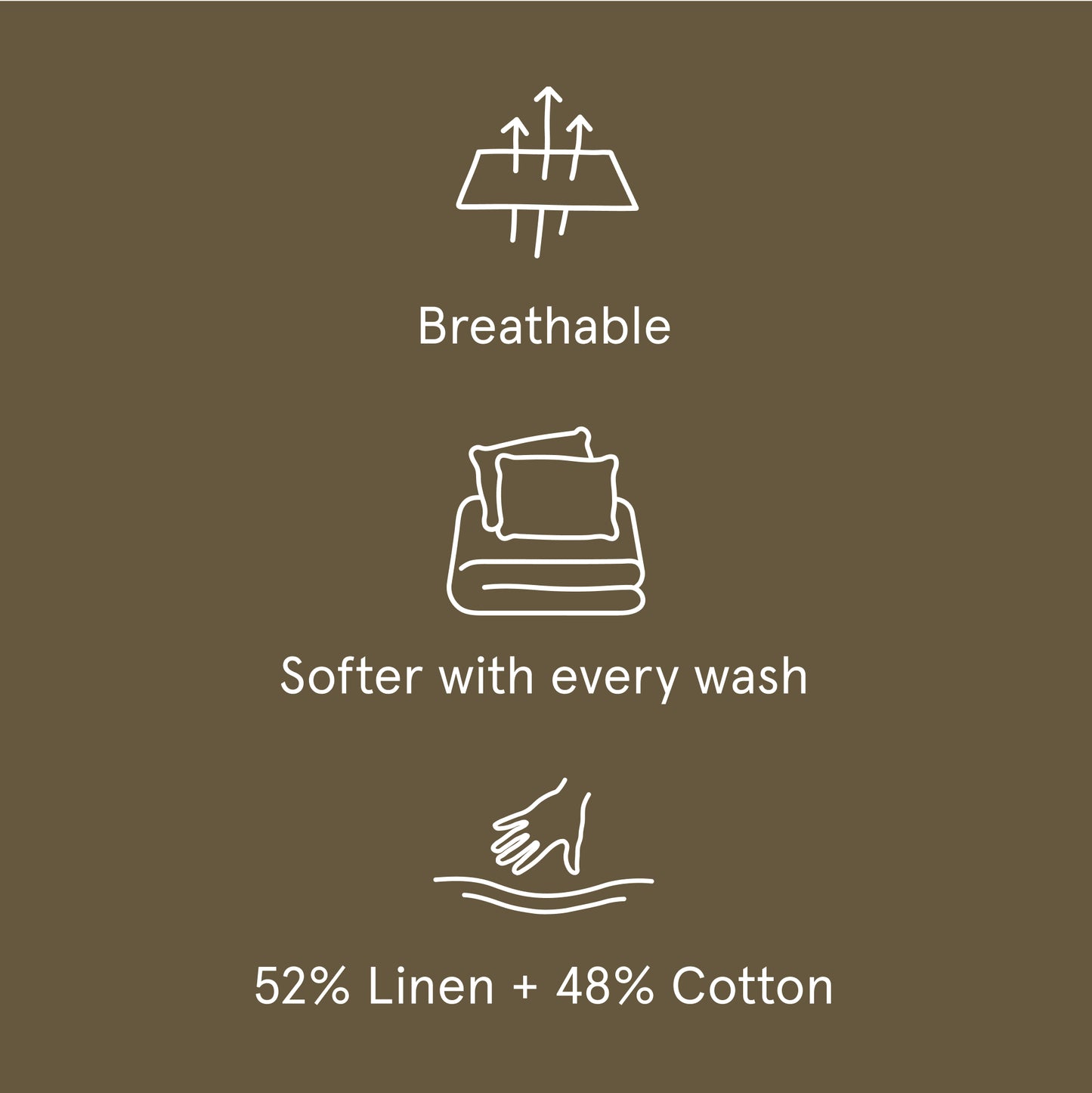 The Tuft and Needle Linen-Cotton Blend Sheet Set, one sheet spread out || color: Martini Olive
