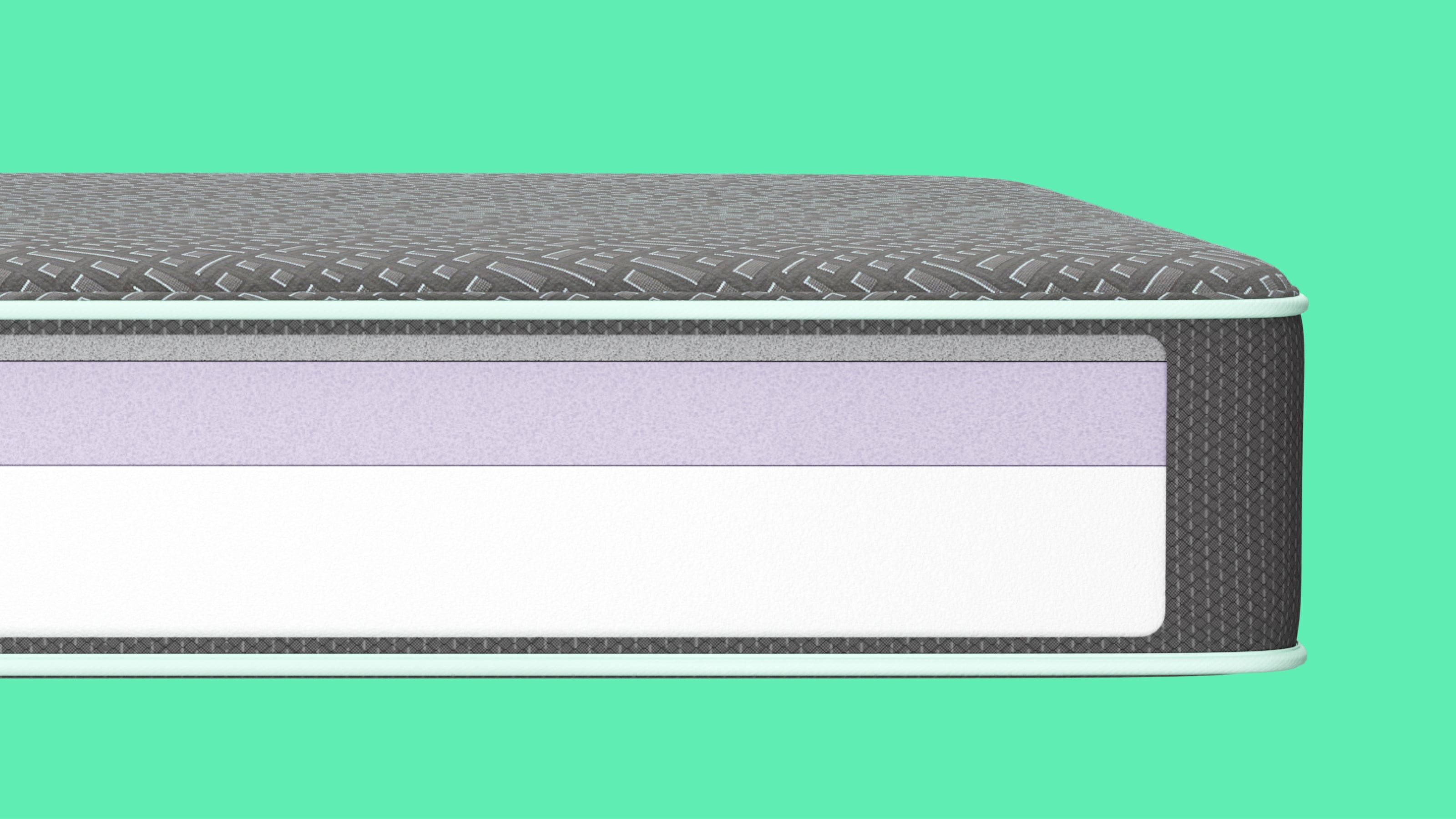 Closeup of the Tuft and Needle Original Mattress II and the inner workings of the mattress.