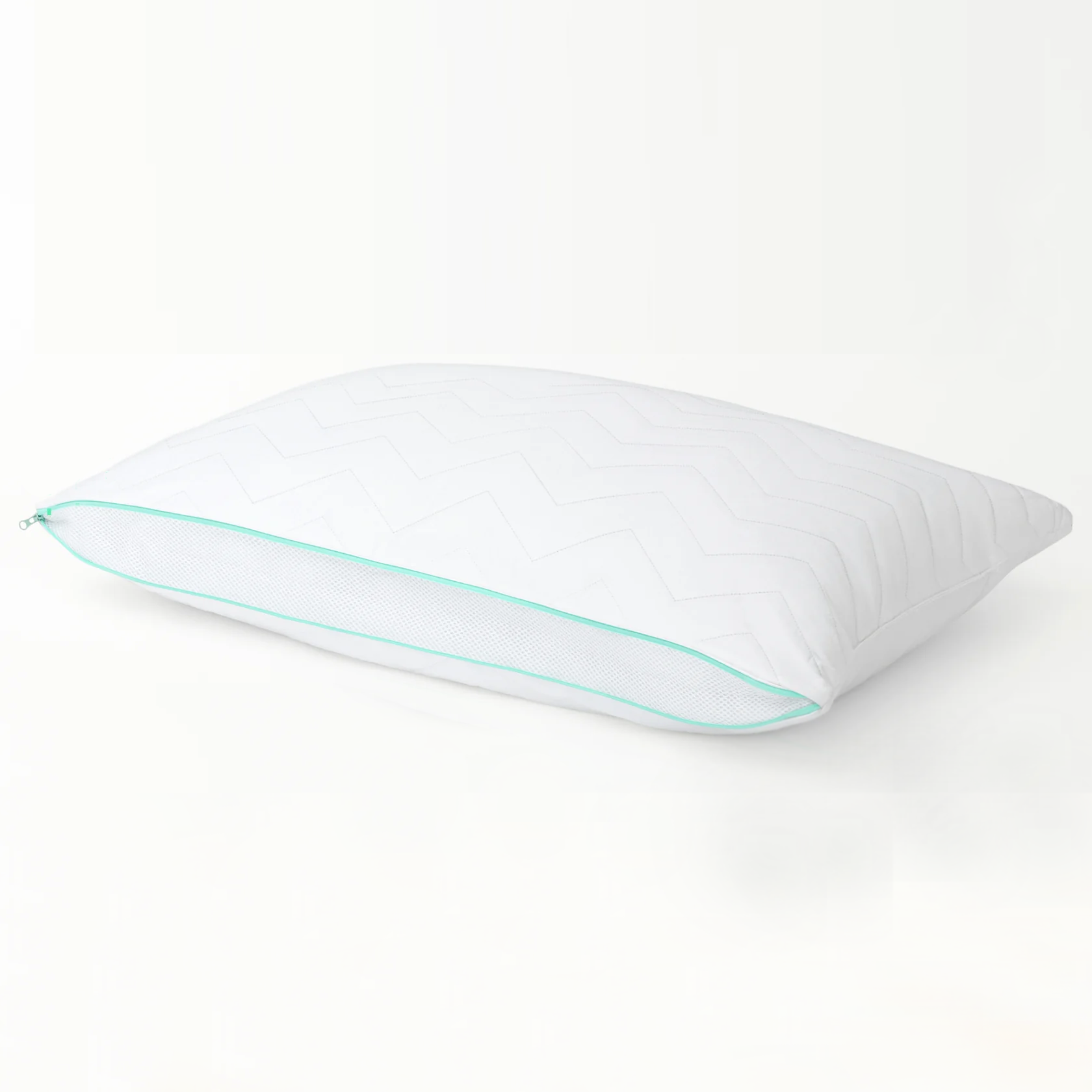 adjustable pillow with zipper open on plushest setting